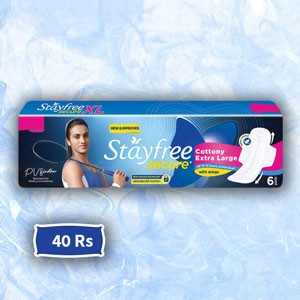 Stayfree Secure Cottony  With Wings - Pack of 6 (Extra Large)