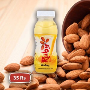 ரூபி பாதாம் - 180ml- 35 Rs || Ruby Badam Flavoured Double Toned Milk - 180ml- 35 Rs