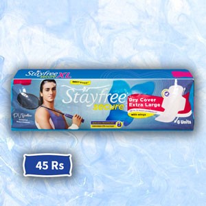 Stayfree Secure Dry Cover With Wings - Pack of 6 (Extra Large)